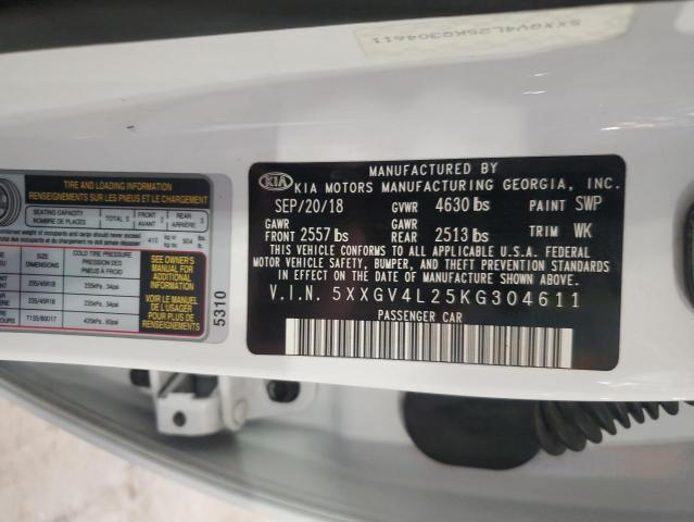 2019 KIA OPTIMA SXL 5XXGV4L25KG304611