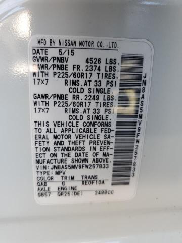 2015 NISSAN ROGUE SELE JN8AS5MV9FW257833