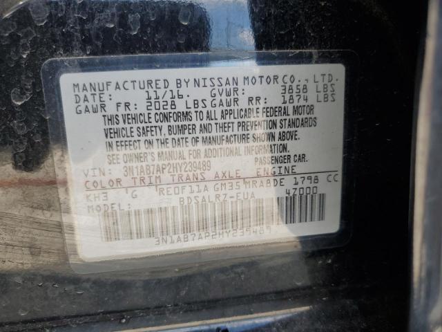 2017 NISSAN SENTRA S 3N1AB7AP2HY239489