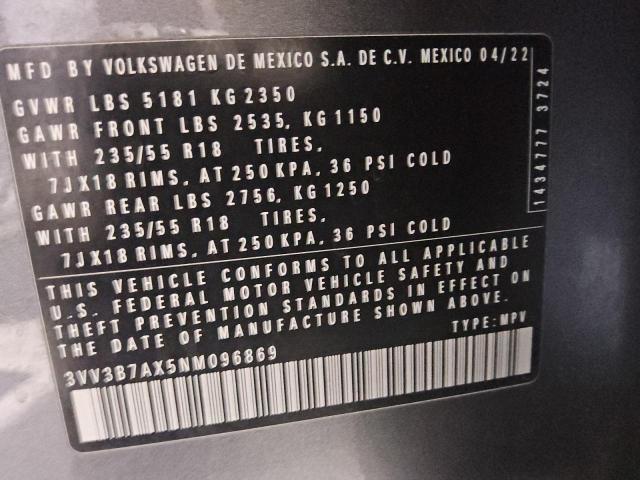 2022 VOLKSWAGEN TIGUAN SE 3VV3B7AX5NM096869