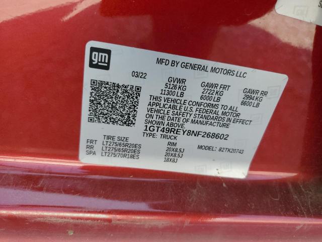 2022 GMC SIERRA K2500 DENALI 1GT49REY8NF268602