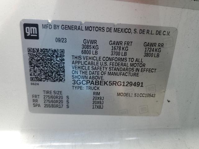 2024 CHEVROLET SILVERADO 3GCPABEK5RG129491