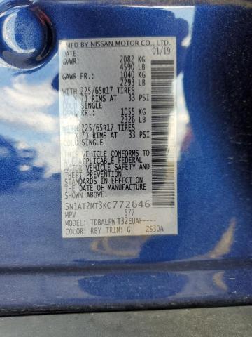 2019 NISSAN ROGUE S 5N1AT2MT3KC772646