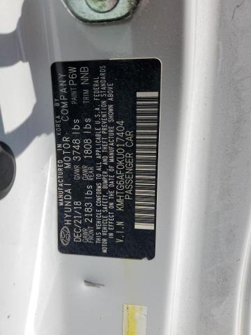 2019 HYUNDAI VELOSTER BASE KMHTG6AF0KU017404