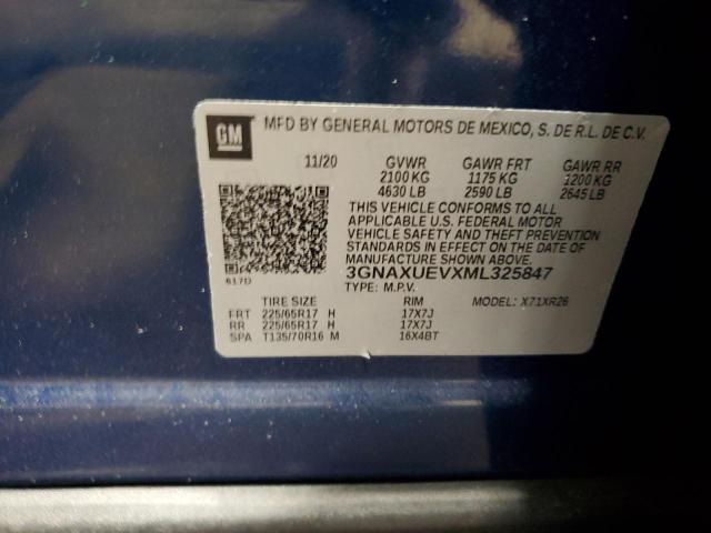 2021 CHEVROLET EQUINOX LT 3GNAXUEVXML325847
