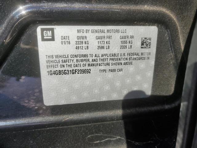 2016 BUICK LACROSSE 1G4GB5G31GF209692