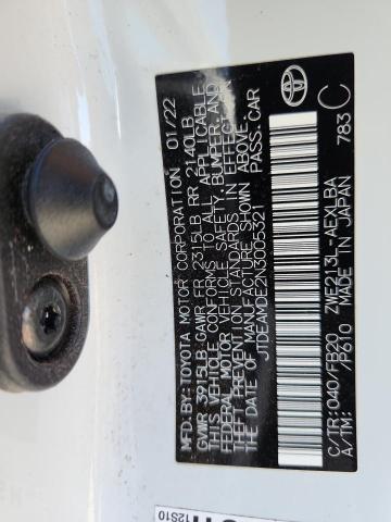 2022 TOYOTA COROLLA LE #3261363482