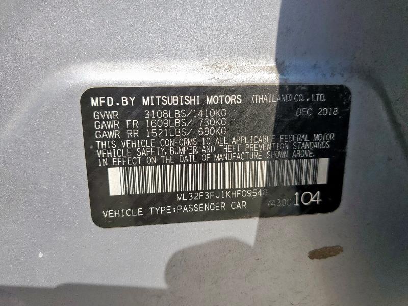 2019 MITSUBISHI MIRAGE G4 - ML32F3FJ1KHF09548