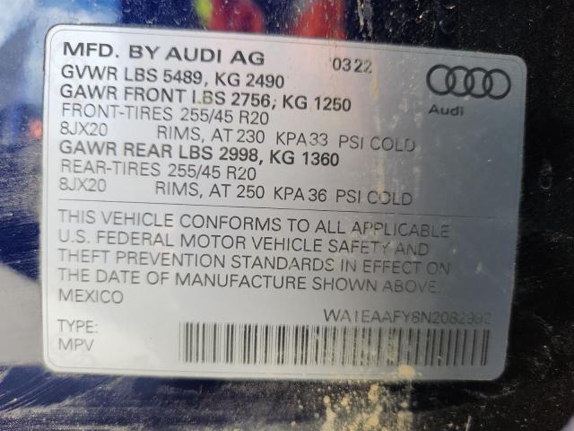2022 AUDI Q5 PREMIUM PLUS 45 WA1EAAFY8N2082992