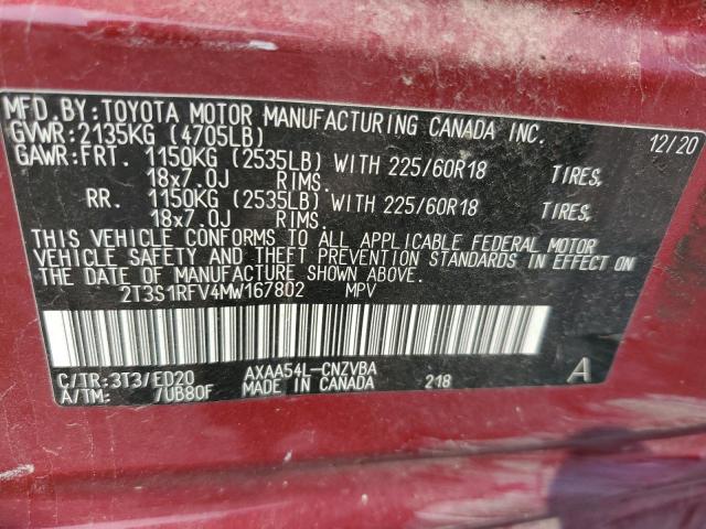2021 TOYOTA RAV4 TRD O 2T3S1RFV4MW167802