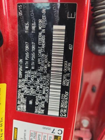 2015 TOYOTA 4RUNNER SR JTEBU5JR3F5256289