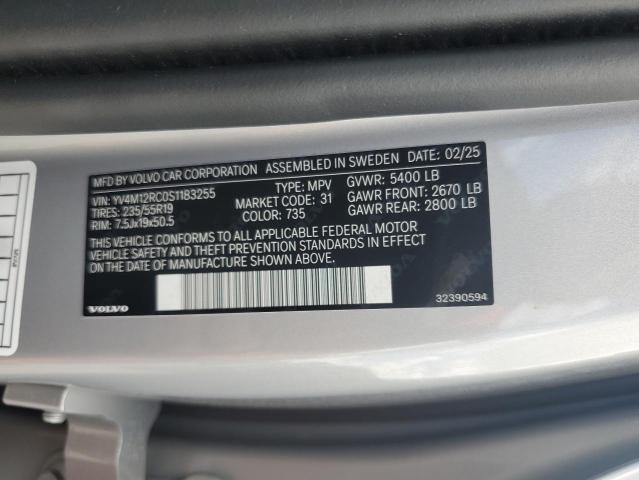 2025 VOLVO XC60 PLUS YV4M12RC0S1183255