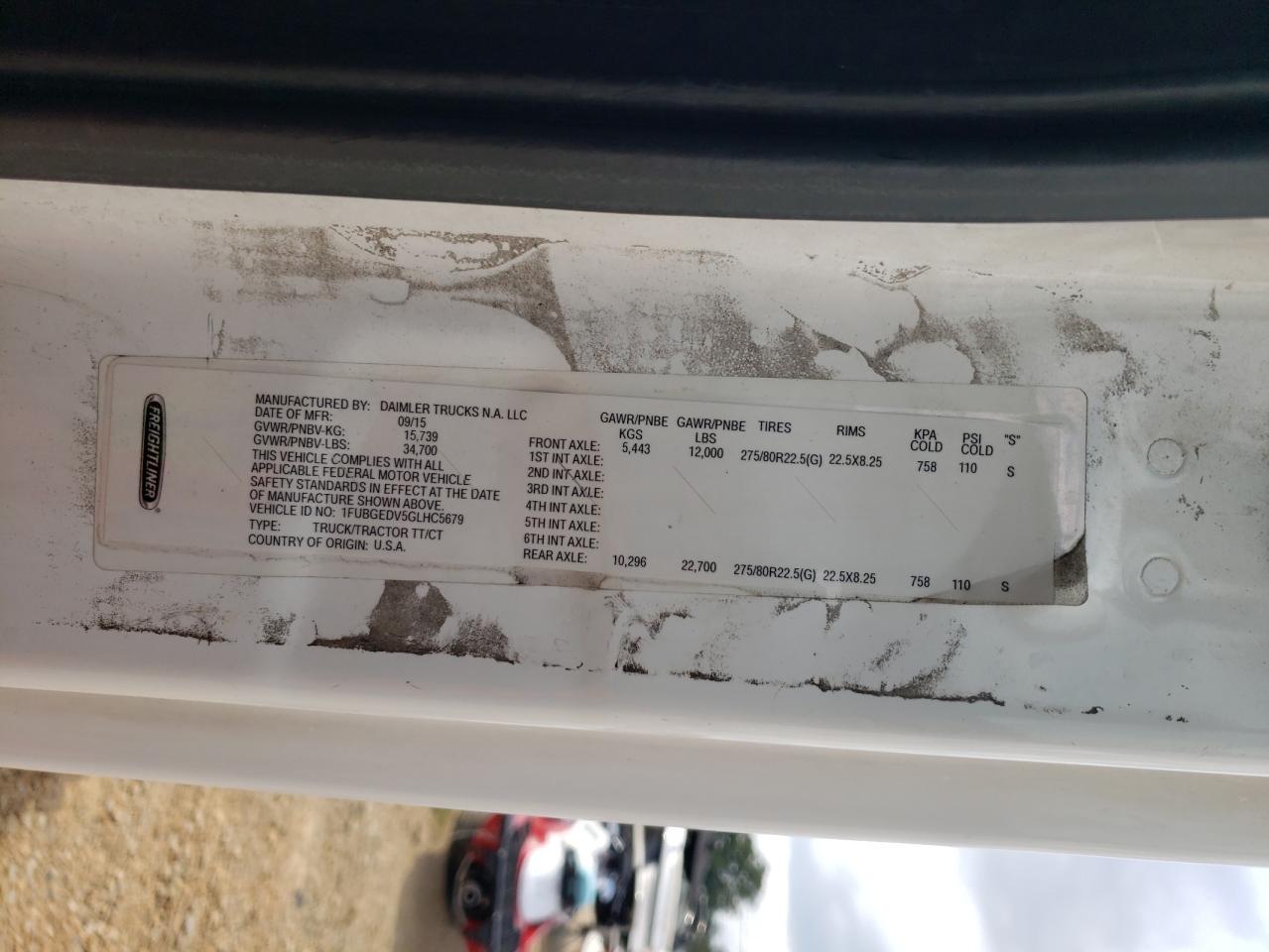 Lot #3266892053 2016 FREIGHTLINER CASCADIA 1