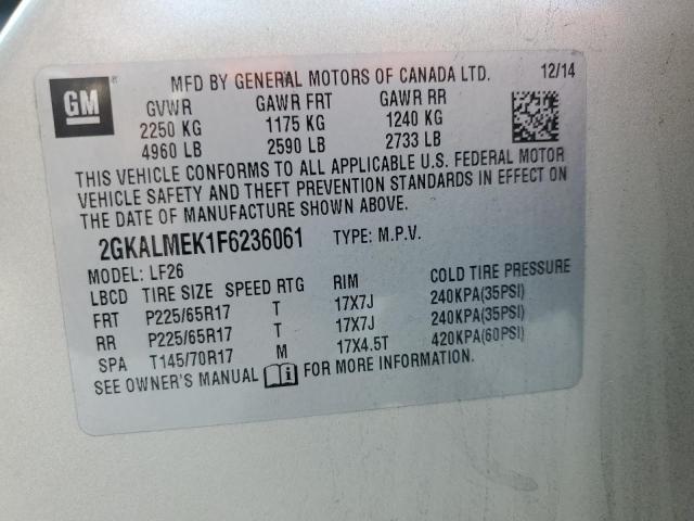 2015 GMC TERRAIN SLE 2GKALMEK1F6236061