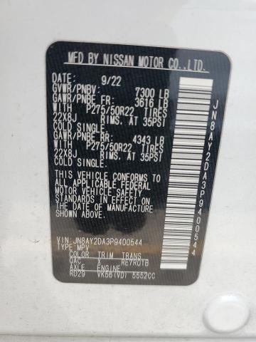 2023 NISSAN ARMADA PLA JN8AY2DA3P9400544