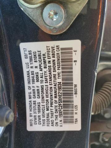2017 HONDA CIVIC LX 19XFC2F5XHE219034