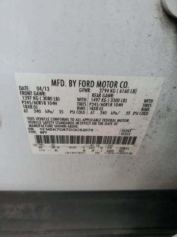 2013 FORD EXPLORER XLT - 1FM5K7D87DGC62079