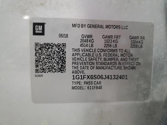 2018 CHEVROLET BOLT EV PR - 1G1FX6S06J4132401