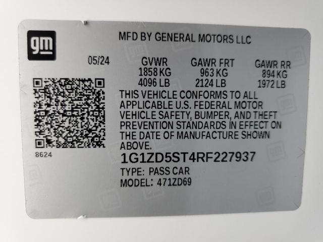 2024 CHEVROLET MALIBU LT 1G1ZD5ST4RF227937