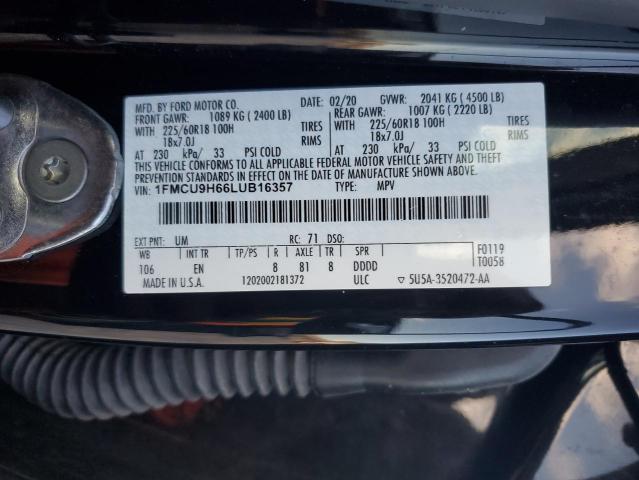 2020 FORD ESCAPE SEL 1FMCU9H66LUB16357
