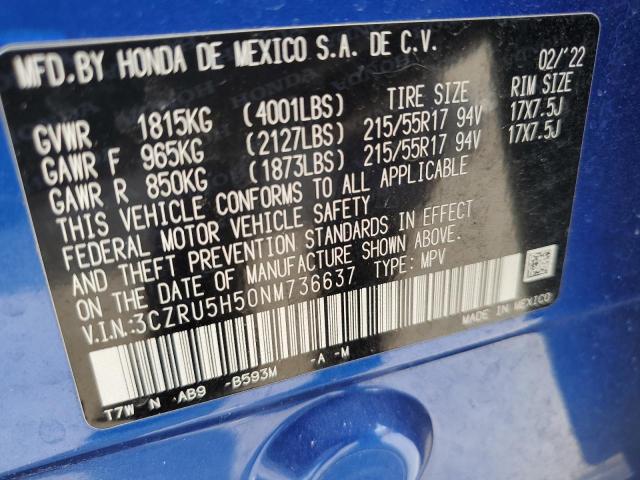 2022 HONDA HR-V EX - 3CZRU5H50NM736637