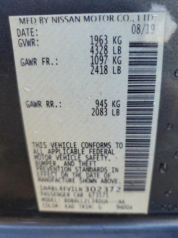 2020 NISSAN ALTIMA PLA 1N4BL4FV1LN302372