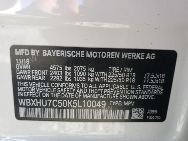 2019 BMW X1 SDRIVE2 WBXHU7C50K5L10049