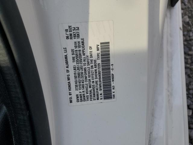 2019 HONDA ODYSSEY ELITE 5FNRL6H94KB017229