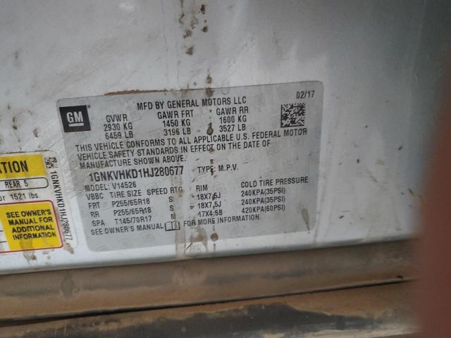 2017 CHEVROLET TRAVERSE L #3278726617