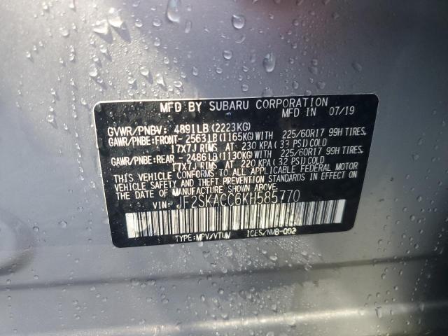 2019 SUBARU FORESTER JF2SKACC6KH585770