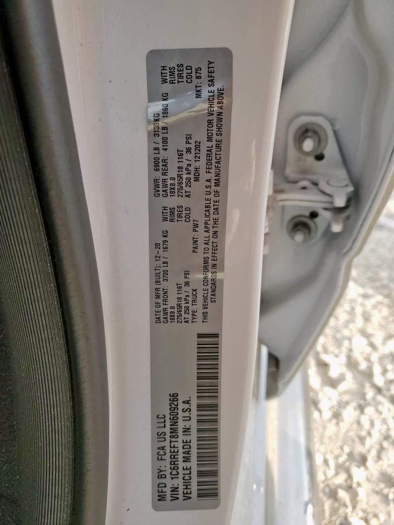 2021 RAM 1500 BIG H 1C6RREFT8MN609266