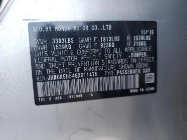 2016 HONDA FIT LX - JHMGK5H54GX011475