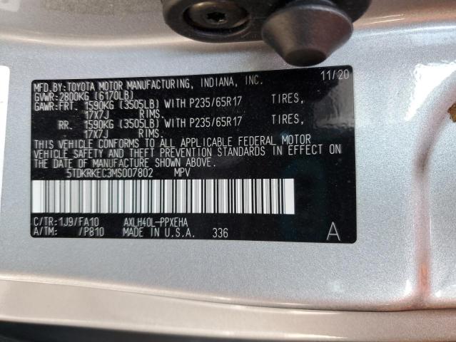 2021 TOYOTA SIENNA LE - 5TDKRKEC3MS007802