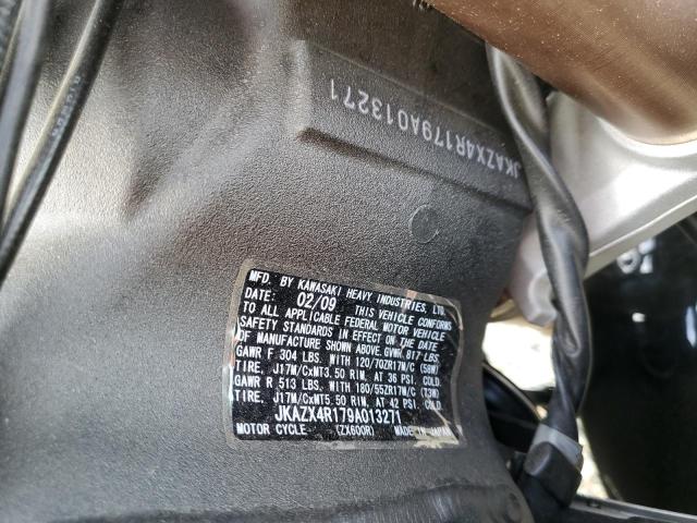 2009 KAWASAKI ZX600 R JKAZX4R179A013271