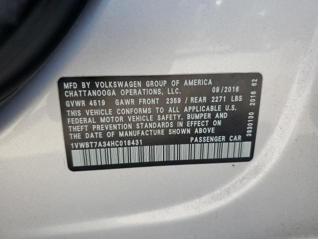 2017 VOLKSWAGEN PASSAT SE 1VWBT7A34HC018431