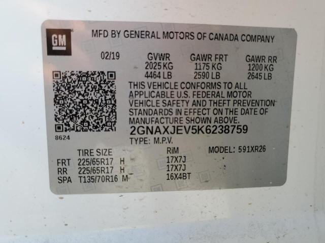 2019 CHEVROLET EQUINOX LT #3296219485