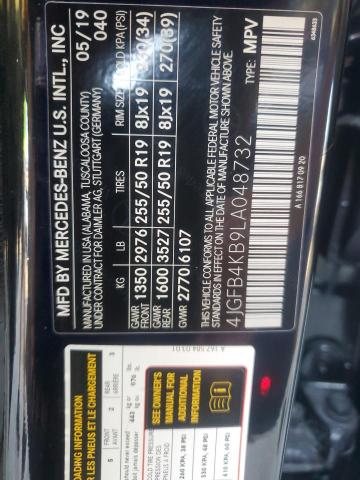 2020 MERCEDES-BENZ GLE 350 4MATIC 4JGFB4KB9LA048732
