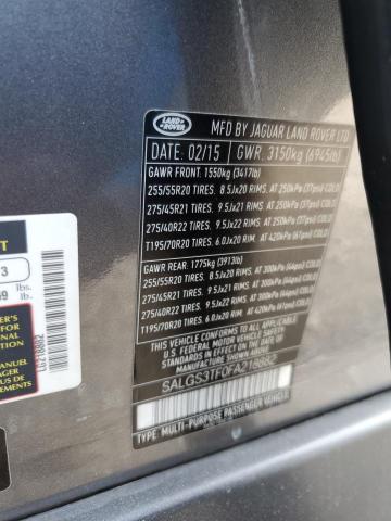 2015 LAND ROVER RANGE ROVER SUPERCHARGED SALGS3TF0FA218882