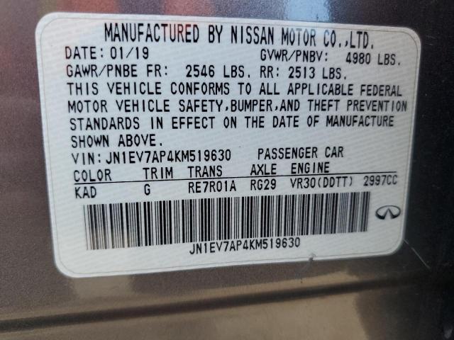 2019 INFINITI Q50 LUXE JN1EV7AP4KM519630