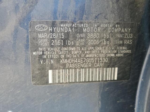 2016 HYUNDAI ELANTRA SE - KMHDH4AE7GU511330