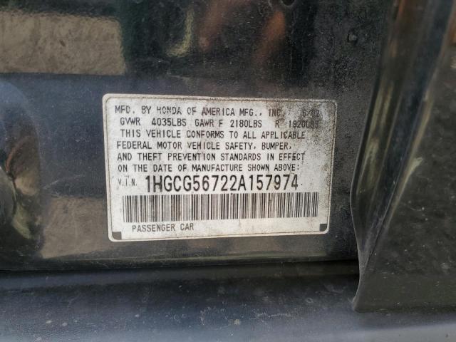 2002 HONDA ACCORD #3312424618