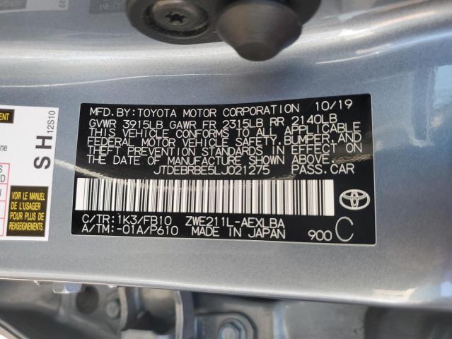 2020 TOYOTA COROLLA LE JTDEBRBE5LJ021275