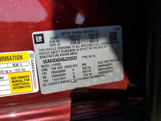 2016 BUICK ENCLAVE 5GAKVCKD4GJ232523