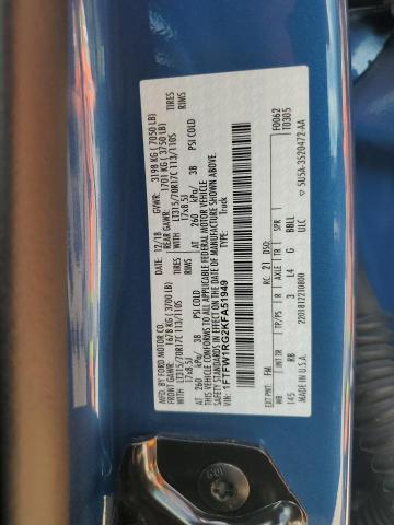 2019 FORD F150 RAPTO 1FTFW1RG2KFA51949
