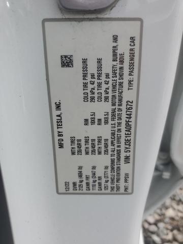 2023 TESLA MODEL 3 5YJ3E1EA0PF447672