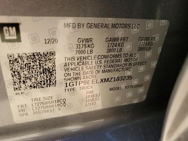 2021 GMC SIERRA K1500 AT4 1GTP9EELXMZ183235