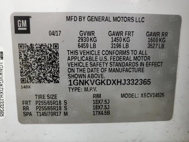 2017 CHEVROLET TRAVERSE L #3290292211