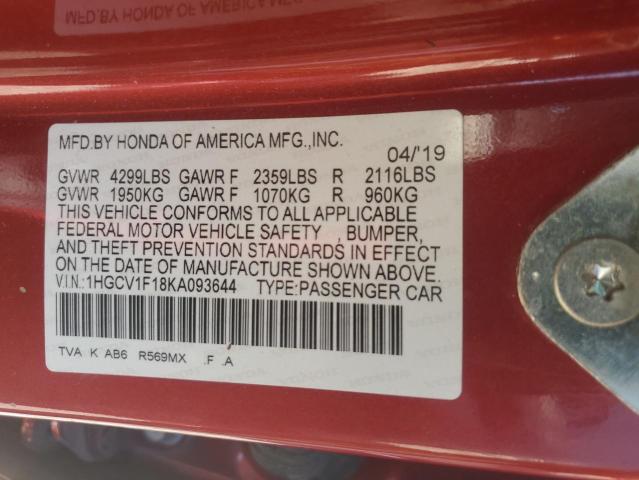 2019 HONDA ACCORD LX - 1HGCV1F18KA093644