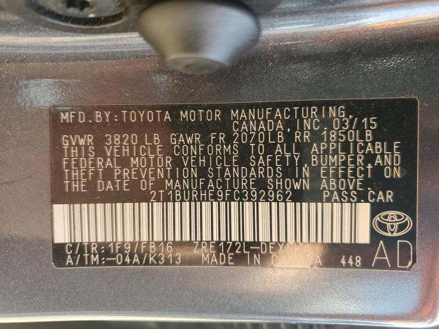 2015 TOYOTA COROLLA L - 2T1BURHE9FC392962