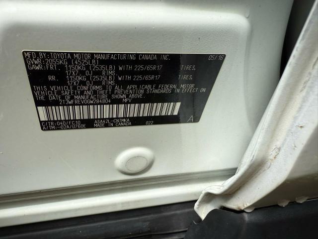 2016 TOYOTA RAV4 XLE 2T3WFREV0GW284804